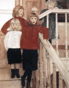 Fernand Khnopff Portrait of the Children of Louis Neve USA oil painting artist